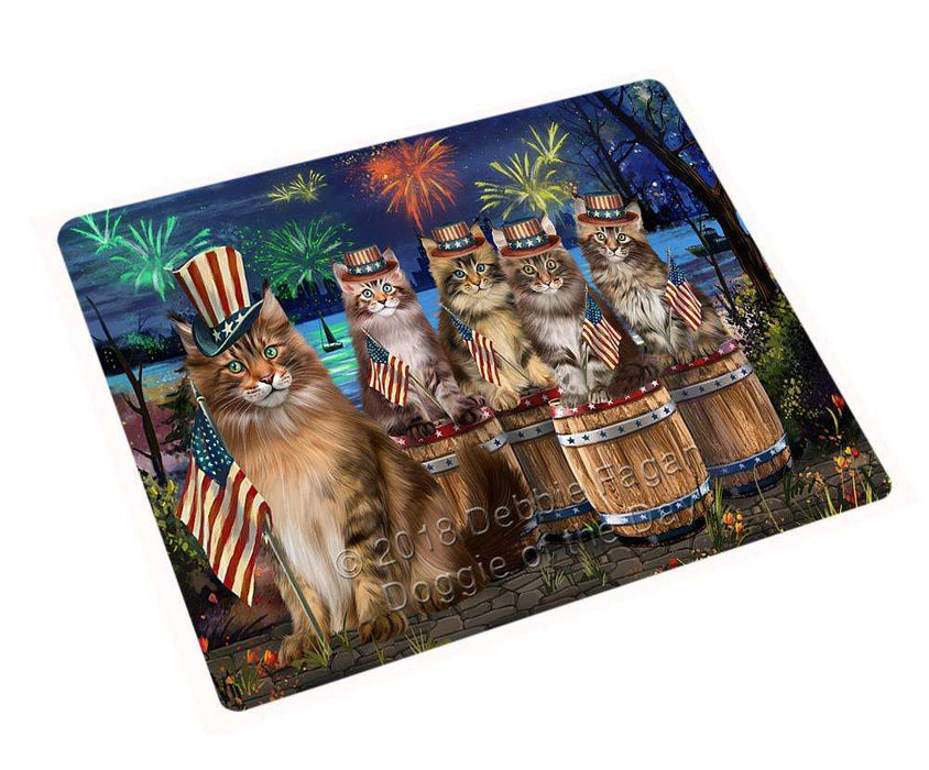 4th of July Independence Day Firework Maine Coon Cats Blanket BLNKT104340