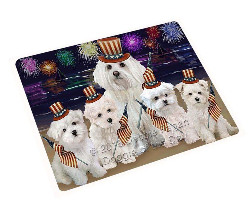4th Of July Independence Day Firework Malteses Dog Magnet Mini (3.5" x 2") MAG50682