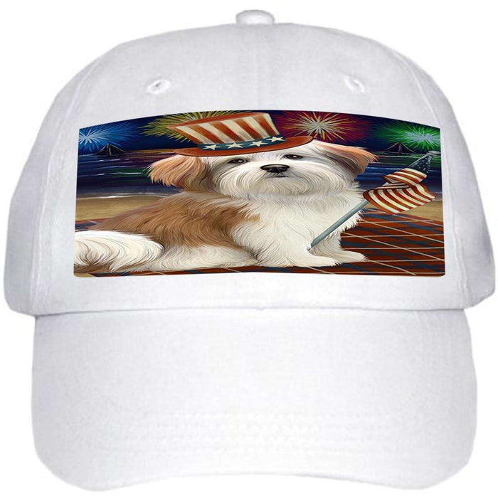 4th of July Independence Day Firework Malti Tzu Dog Ball Hat Cap HAT50553