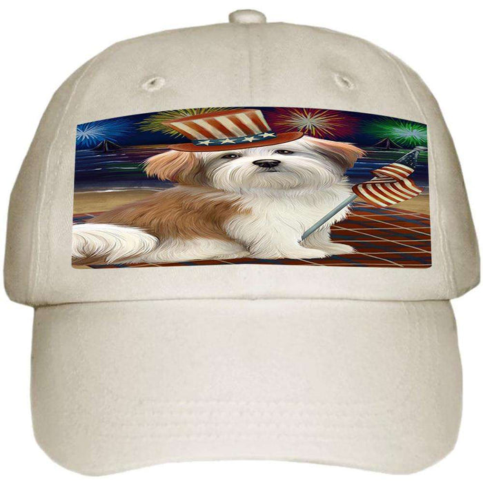 4th of July Independence Day Firework Malti Tzu Dog Ball Hat Cap HAT50553