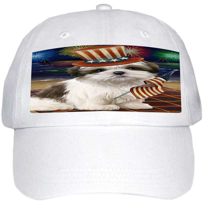 4th of July Independence Day Firework Malti Tzu Dog Ball Hat Cap HAT50556
