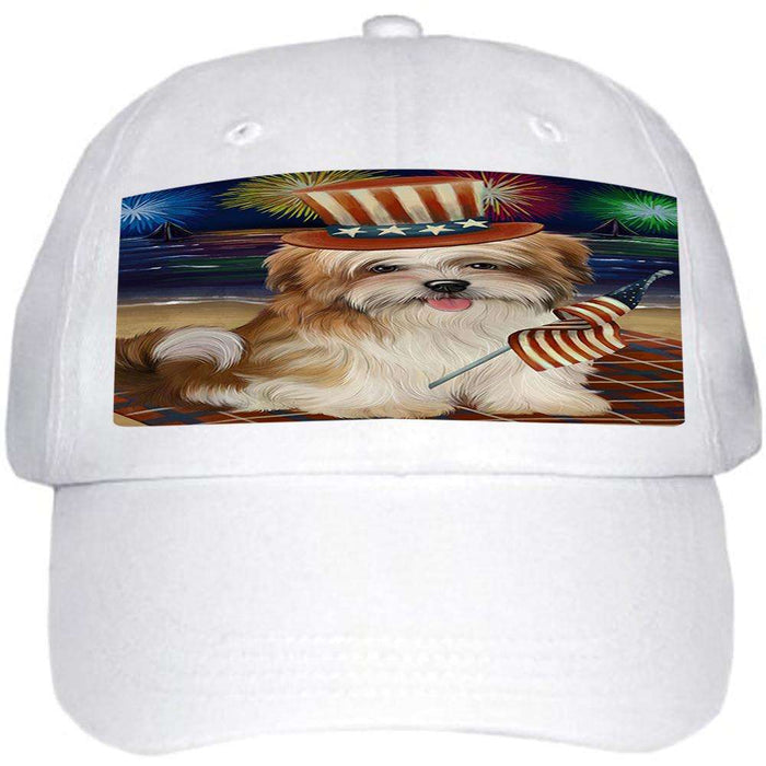 4th of July Independence Day Firework Malti Tzu Dog Ball Hat Cap HAT50559