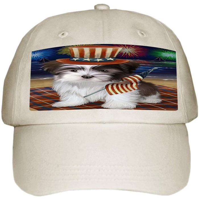 4th of July Independence Day Firework Malti Tzu Dog Ball Hat Cap HAT50562