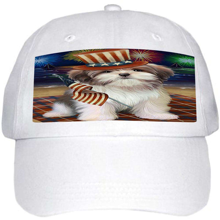 4th of July Independence Day Firework Malti Tzu Dog Ball Hat Cap HAT50565