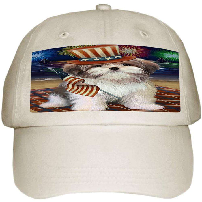 4th of July Independence Day Firework Malti Tzu Dog Ball Hat Cap HAT50565