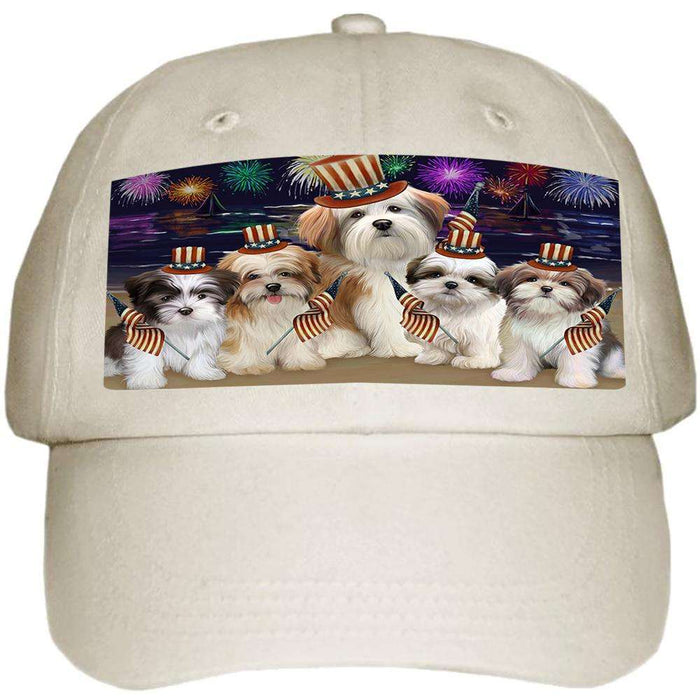 4th of July Independence Day Firework Malti Tzus Dog Ball Hat Cap HAT50568