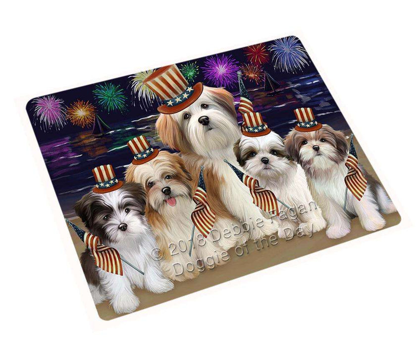 4th Of July Independence Day Firework Malti Tzus Dog Magnet Mini (3.5" x 2") MAG50703