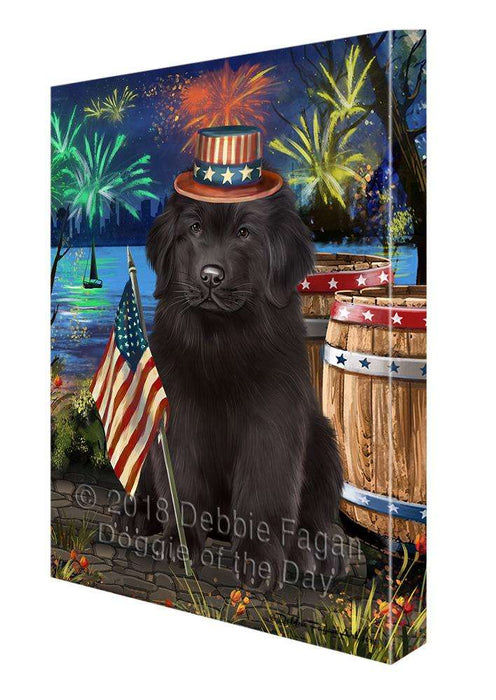 4th of July Independence Day Firework Newfoundland Dog Canvas Print Wall Art Décor CVS104399
