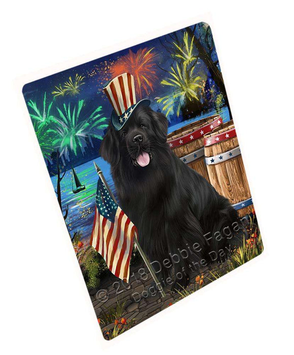 4th of July Independence Day Firework Newfoundland Dog Large Refrigerator / Dishwasher Magnet RMAG85224