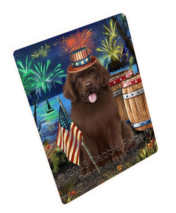 4th of July Independence Day Firework Newfoundland Dog Large Refrigerator / Dishwasher Magnet RMAG85236