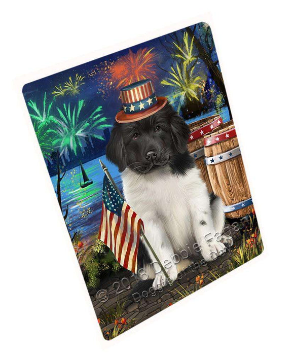 4th of July Independence Day Firework Newfoundland Dog Large Refrigerator / Dishwasher Magnet RMAG85242
