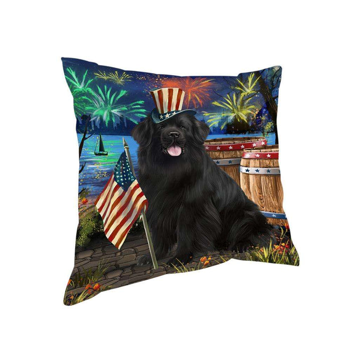 4th of July Independence Day Firework Newfoundland Dog Pillow PIL72852