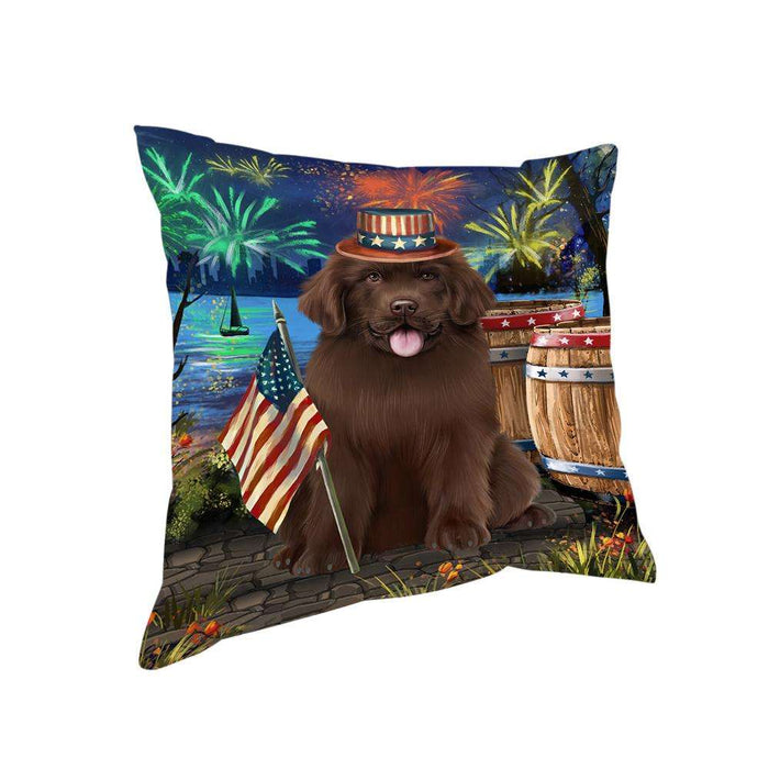 4th of July Independence Day Firework Newfoundland Dog Pillow PIL72860