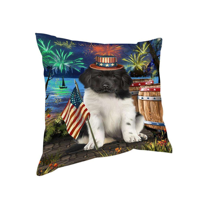 4th of July Independence Day Firework Newfoundland Dog Pillow PIL72864