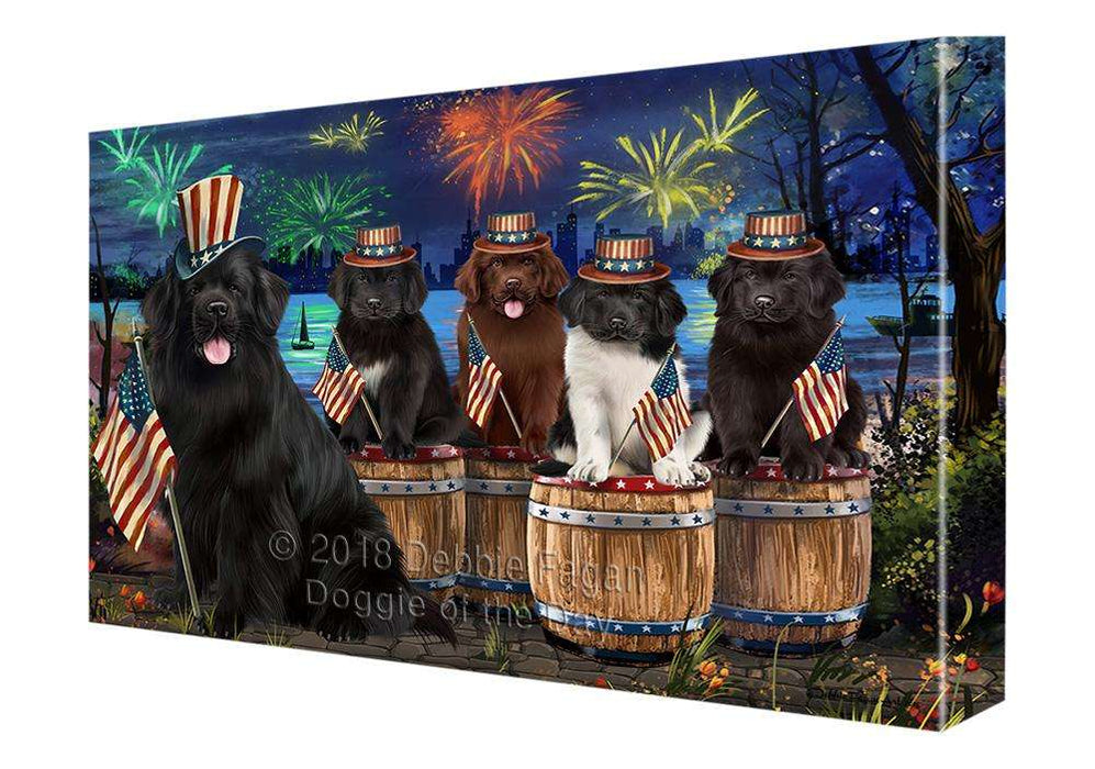 4th of July Independence Day Firework Newfoundland Dogs Canvas Print Wall Art Décor CVS104858