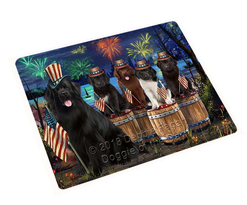 4th of July Independence Day Firework Newfoundland Dogs Cutting Board C66780