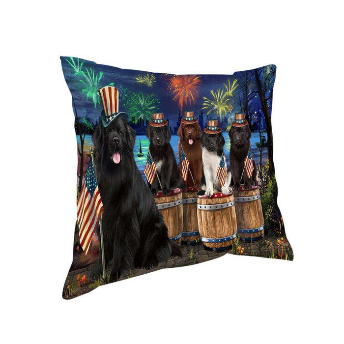 4th of July Independence Day Firework Newfoundland Dogs Pillow PIL73072