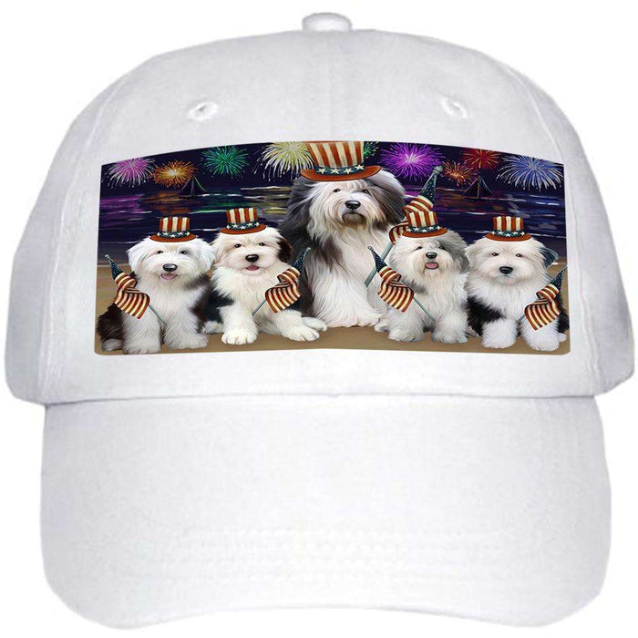 4th of July Independence Day Firework Old English Sheepdogs Ball Hat Cap HAT50577