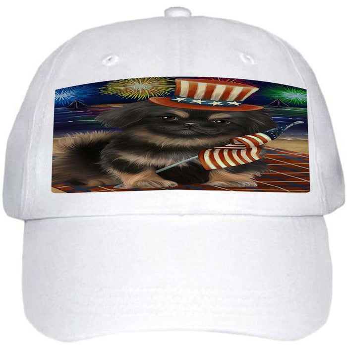 4th of July Independence Day Firework Pekingese Dog Ball Hat Cap HAT50586