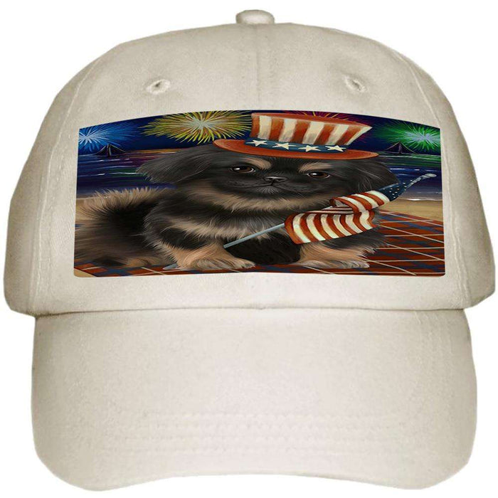 4th of July Independence Day Firework Pekingese Dog Ball Hat Cap HAT50586