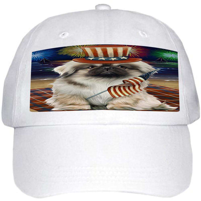 4th of July Independence Day Firework Pekingese Dog Ball Hat Cap HAT50589