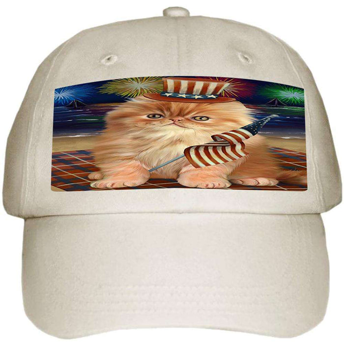 4th of July Independence Day Firework Persian Cat Ball Hat Cap HAT50604