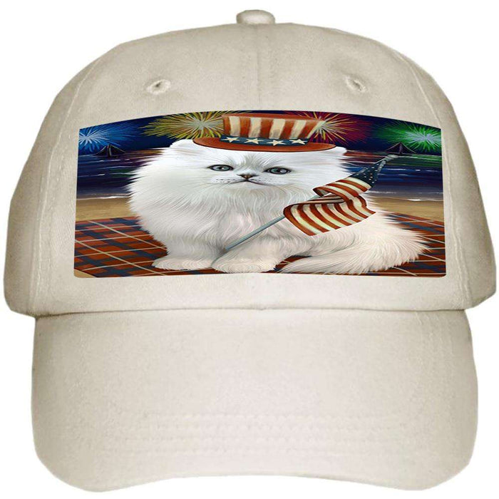 4th of July Independence Day Firework Persian Cat Ball Hat Cap HAT50607