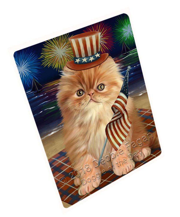 4th of July Independence Day Firework Persian Cat Blanket BLNKT56217 (37x57 Sherpa)