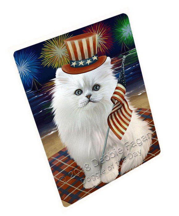 4th of July Independence Day Firework Persian Cat Blanket BLNKT56226 (37x57 Sherpa)