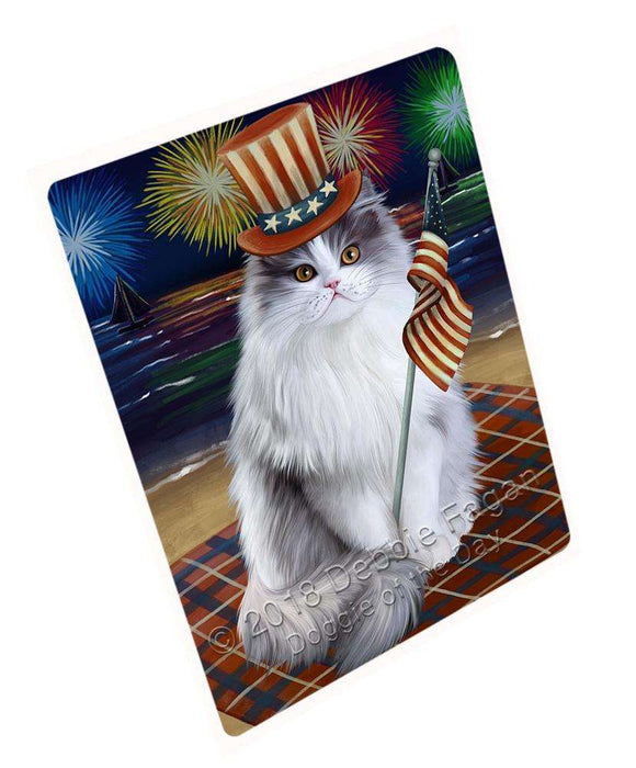 4th of July Independence Day Firework  Persian Cat Large Refrigerator / Dishwasher Magnet RMAG53454