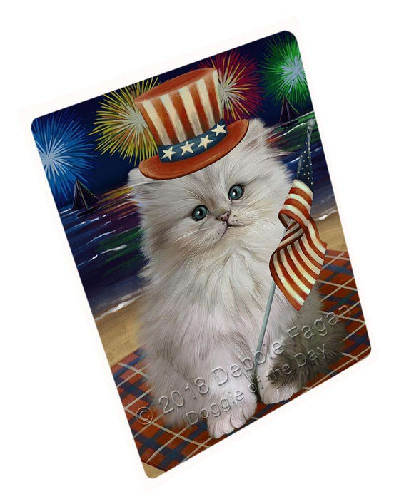 4th of July Independence Day Firework  Persian Cat Large Refrigerator / Dishwasher Magnet RMAG53472
