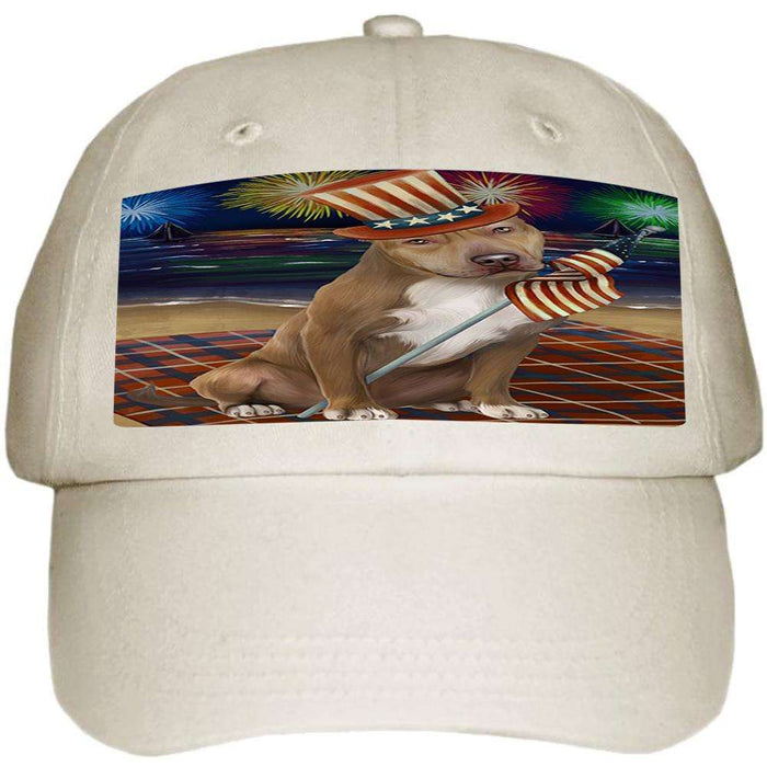4th of July Independence Day Firework Pit Bull Dog Ball Hat Cap HAT50610