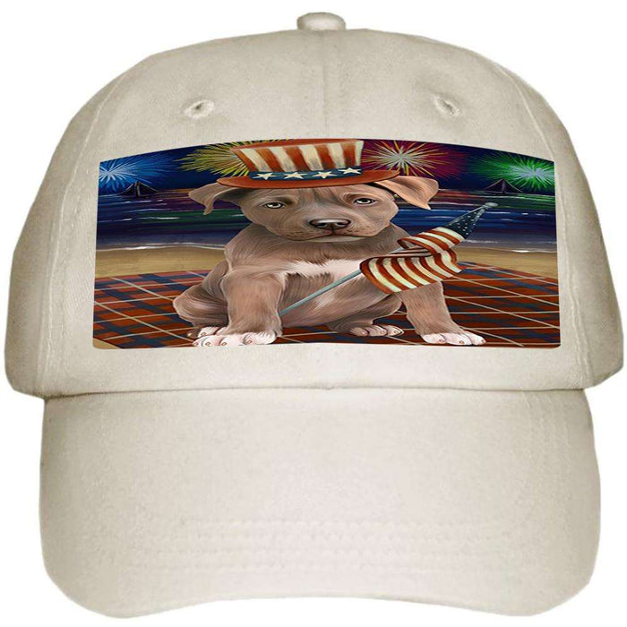 4th of July Independence Day Firework Pit Bull Dog Ball Hat Cap HAT50616