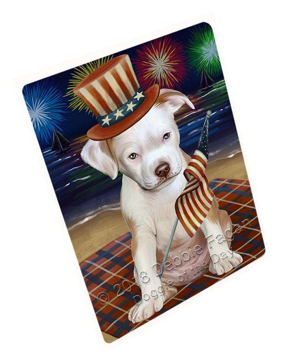 4th of July Independence Day Firework Pit Bull Dog Blanket BLNKT56271 (37x57 Sherpa)