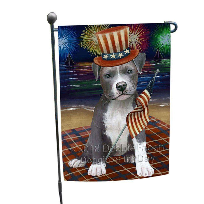 4th of July Independence Day Firework Pit Bull Dog Garden Flag GFLG48871