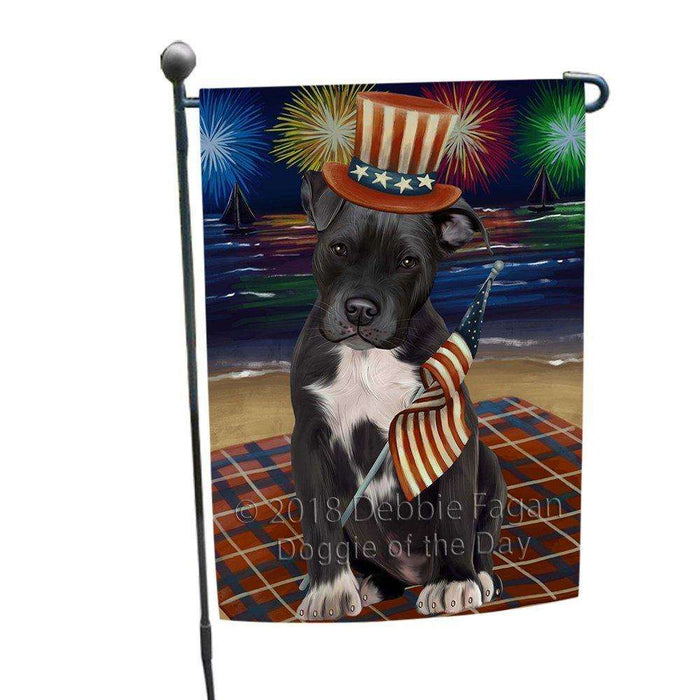 4th of July Independence Day Firework Pit Bull Dog Garden Flag GFLG48873
