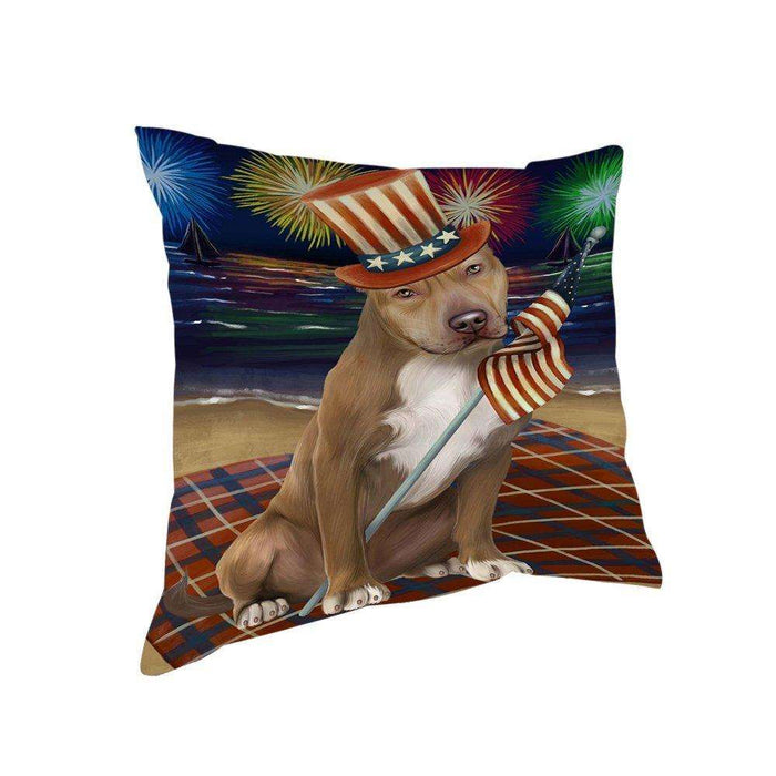 4th of July Independence Day Firework Pit Bull Dog Pillow PIL51692