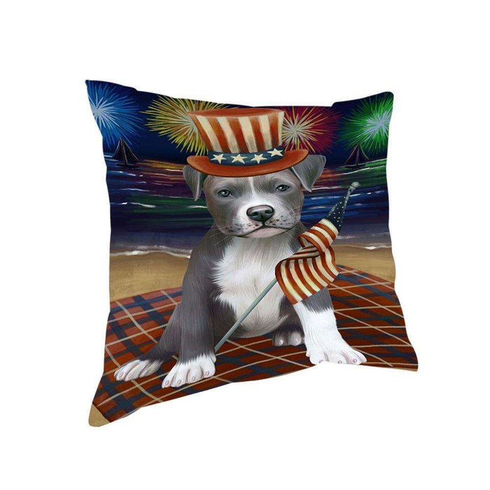4th of July Independence Day Firework Pit Bull Dog Pillow PIL51704