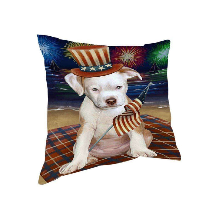 4th of July Independence Day Firework Pit Bull Dog Pillow PIL51708