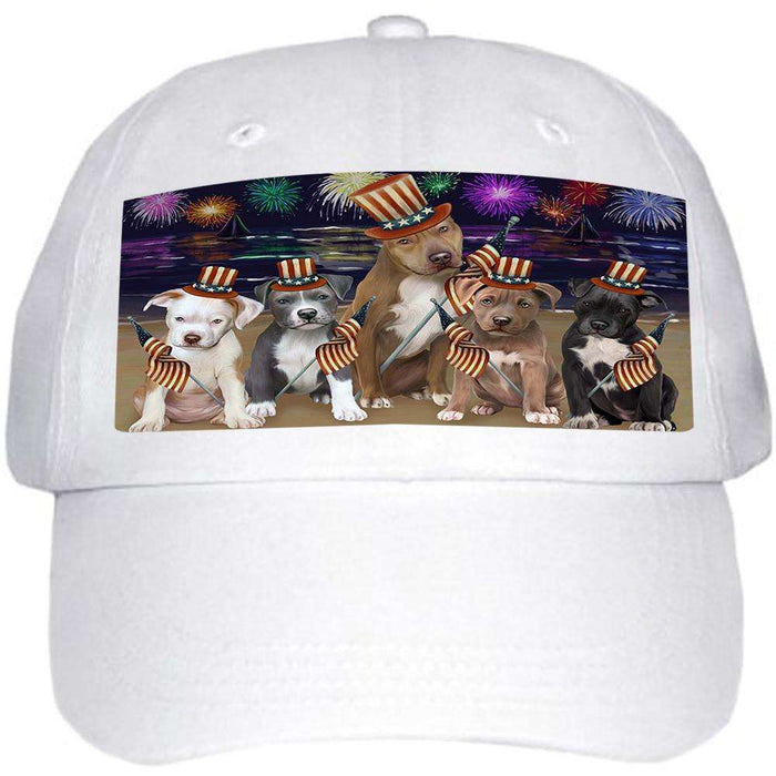4th of July Independence Day Firework Pit Bulls Dog Ball Hat Cap HAT50613