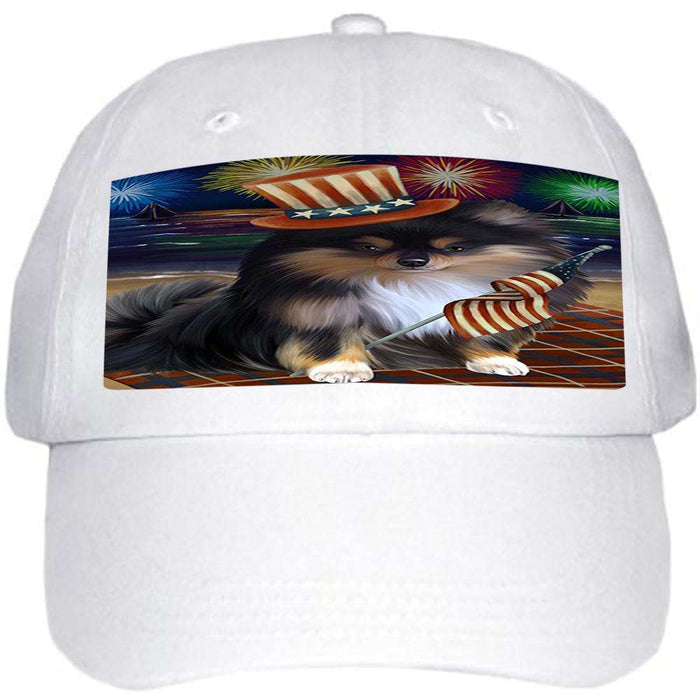 4th of July Independence Day Firework Pomeranian Dog Ball Hat Cap HAT50637