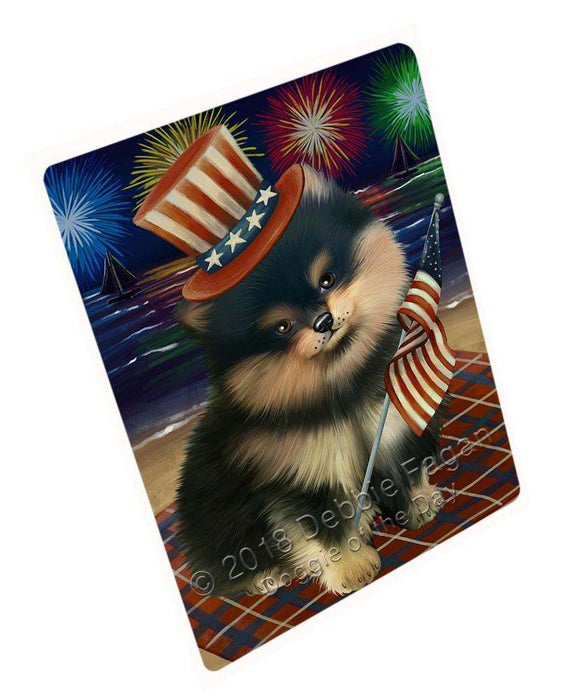 4th of July Independence Day Firework Pomeranian Dog Blanket BLNKT56307 (37x57 Sherpa)
