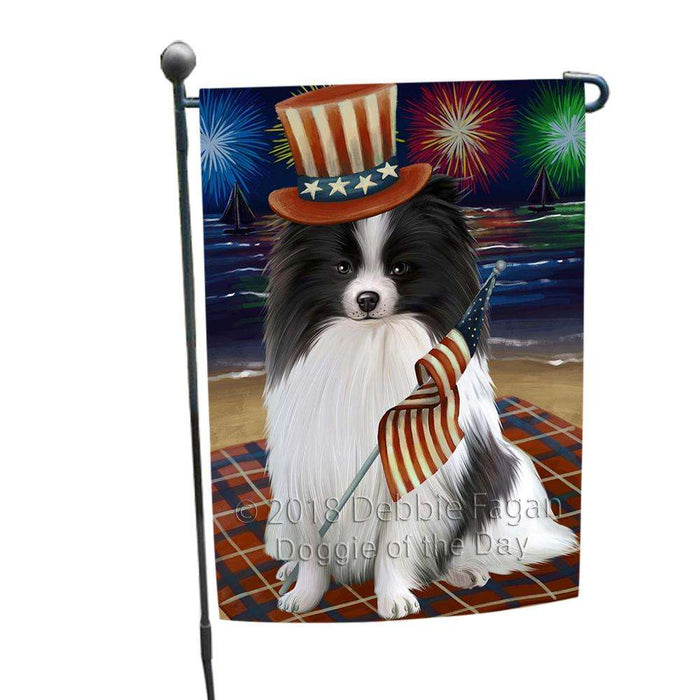 4th of July Independence Day Firework Pomeranian Dog Garden Flag GFLG48878