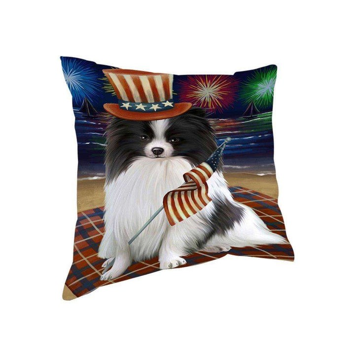 4th of July Independence Day Firework Pomeranian Dog Pillow PIL51732