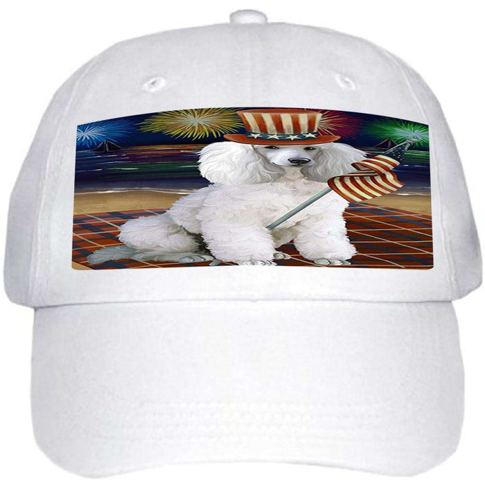 4th of July Independence Day Firework Poodle Dog Ball Hat Cap HAT50646