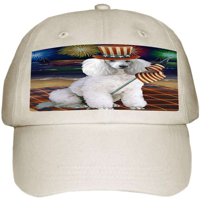 4th of July Independence Day Firework Poodle Dog Ball Hat Cap HAT50646
