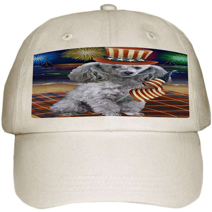 4th of July Independence Day Firework Poodle Dog Ball Hat Cap HAT50655