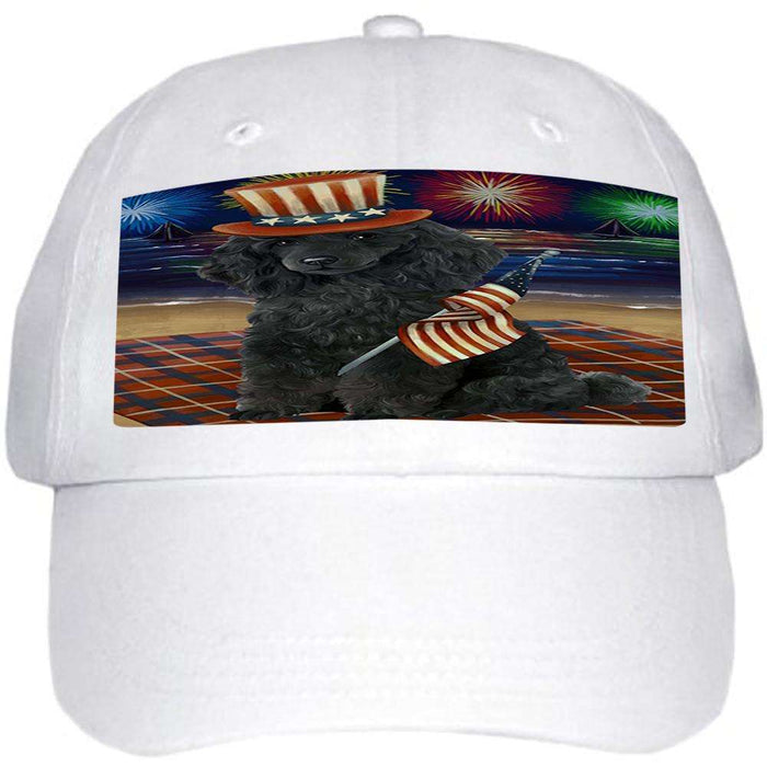4th of July Independence Day Firework Poodle Dog Ball Hat Cap HAT50661