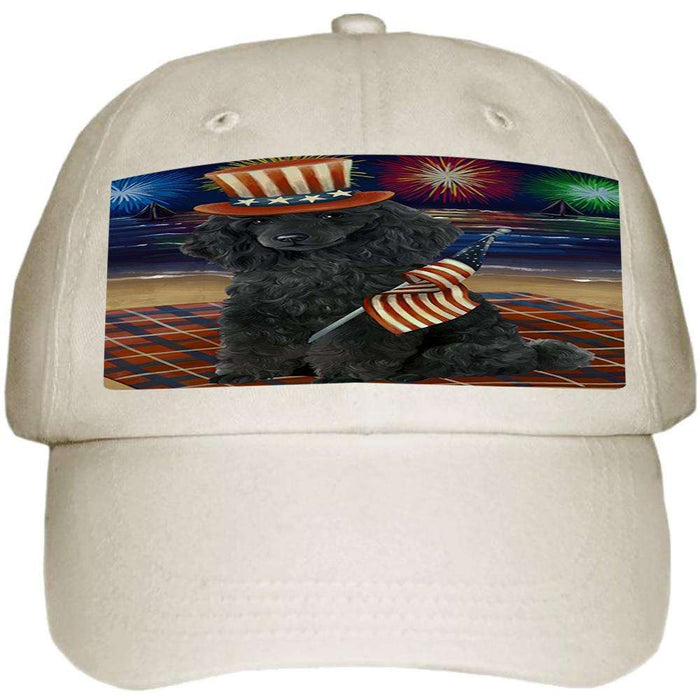 4th of July Independence Day Firework Poodle Dog Ball Hat Cap HAT50661