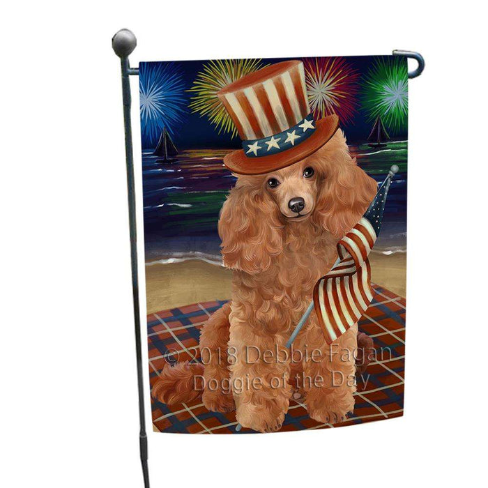 4th of July Independence Day Firework Poodle Dog Garden Flag GFLG48882